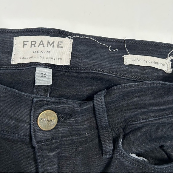 Frame Le Skinny De Jeanne Noir Ripped Jeans - Picture 10 of 16